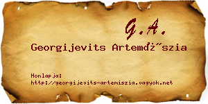 Georgijevits Artemíszia névjegykártya